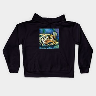 Tiger Under the Ocean Kids Hoodie